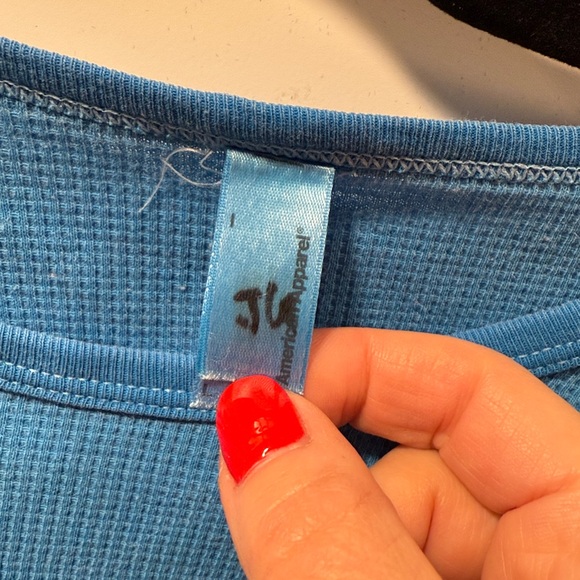 American Apparel Blue Long Sleeve Shirt Sz L - Picture 2 of 2